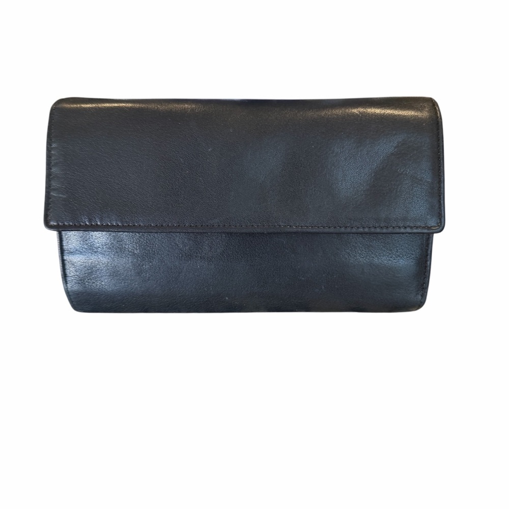 Tumi Black Lambskin Leather Wallet